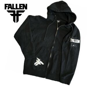 Fallen Black Zip Up Hoodie - Size‎ S